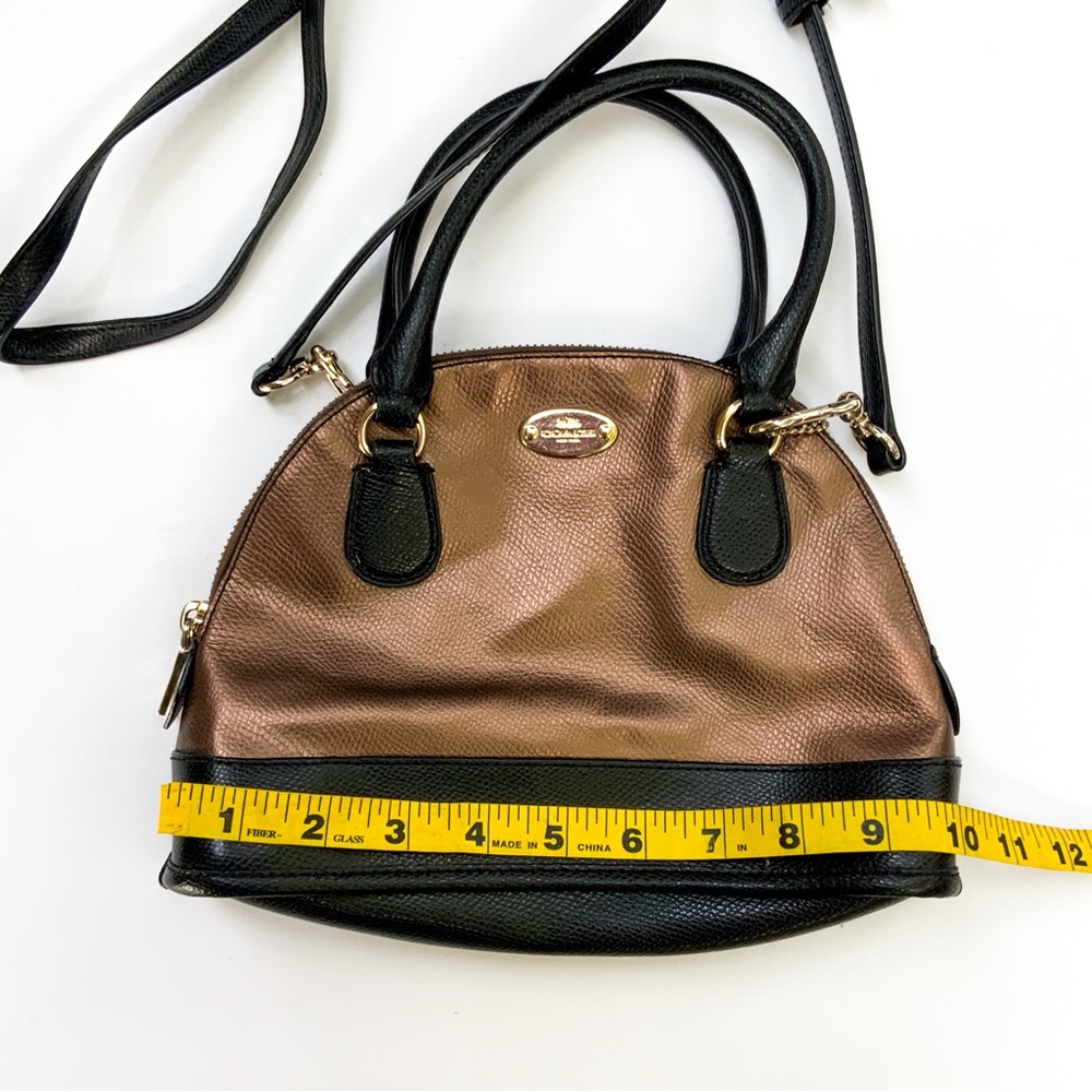 Coach Dome Satchel Brown Black Metallic Crossbody Bag F36054 - Picture 8 of 9